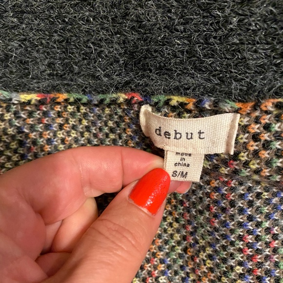 Debut Aztec Print Oversized Open Draped Cardigan Sweater S/M - Picture 11 of 14